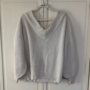 Zenana Cream V-Neck Sweater